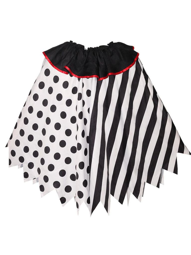 Schwarz & Weiß 1950er Halloween Horror Clown Cosplay Cape