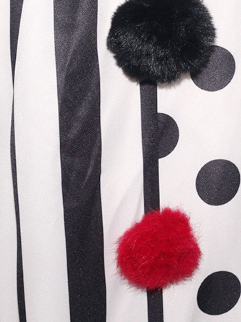 Schwarz & Weiß 1950er Halloween Horror Clown Cosplay Cape