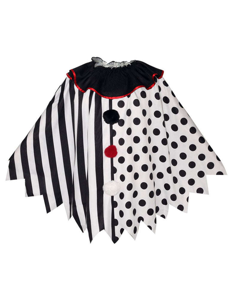 Schwarz & Weiß 1950er Halloween Horror Clown Cosplay Cape
