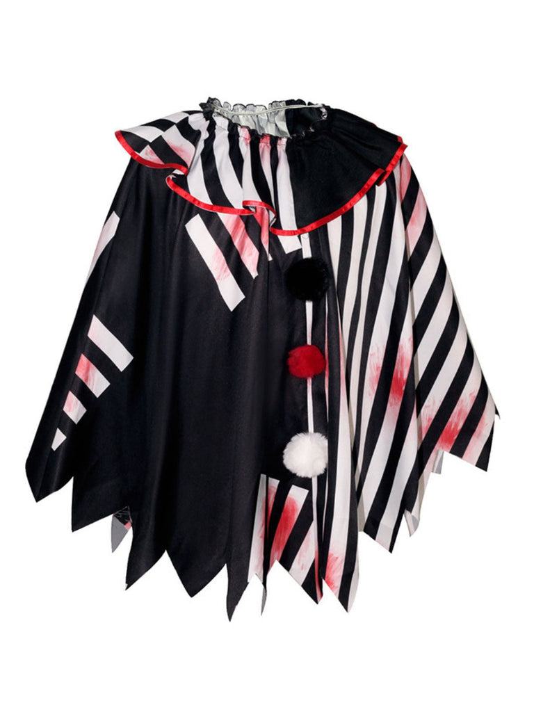 Schwarz & Weiß 1950er Halloween Horror Clown Cosplay Cape
