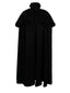 Schwarz 1930er Solide Halloween Gothic Mittelalterlich Tod Mantel
