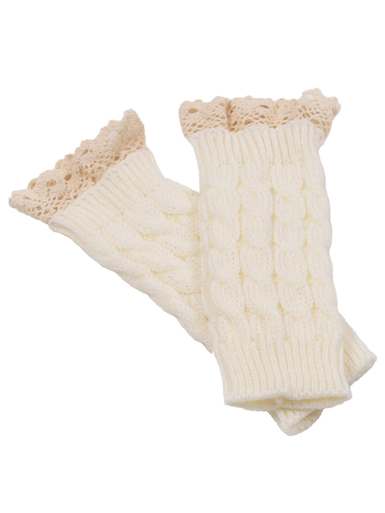 handschuhe spitze stricken Vintage Spitze Patchwork Verdreht Stricken Fingerlos Handschuhe – retro  stage-German