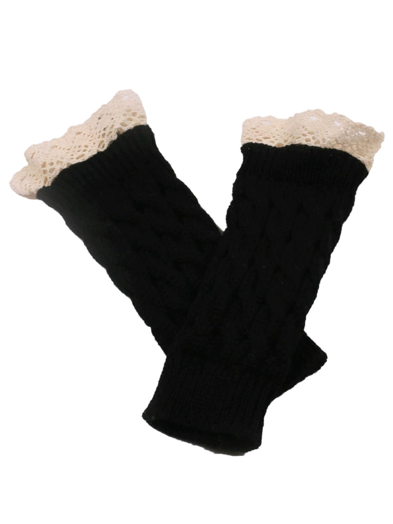pailletten handschuhe fingerlos Vintage Spitze Patchwork Verdreht Stricken Fingerlos Handschuhe – retro stage-German