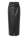 Belted PU Leather Vintage Maxi Skirt 3