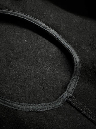 1960er Schwarz Katze Spitze Plüschbesatz Kapuzenumhang