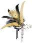 Goldenes 1920er Gatsby Pfau Feder Flapper Perlen Stirnband