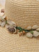 Vintage 3D Blumen Raffia Fransen Krempe Sonnenhut