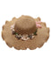 Vintage 3D Blumen Raffia Fransen Krempe Sonnenhut