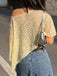 80er Poncho mit One-Shoulder und Spitze
