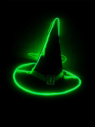 Schwarzer Halloween Hut mit Glühen und Dunkel