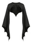 Schwarzes 70er Halloween Fledermaus-Cape mit Bindekragen