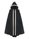 Grünes 50er Mittelalter-Halloween-Cape mit Kapuze und Kettenverschluss