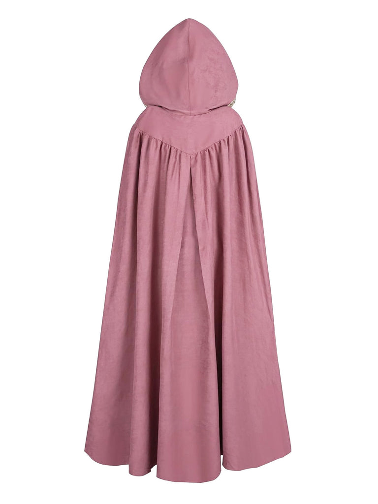50er Mittelalter-Halloween-Cape mit Kapuze und Kettenverschluss