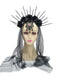 Schwarzer Gothic-Haarschmuck mit Rosenschleier und Spikes