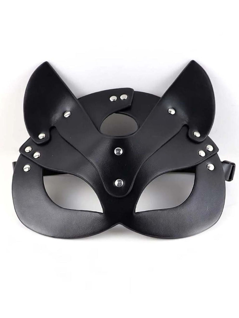 Schwarze Halloween-Cosplay-Maske mit Hörnern