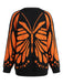 Orange 50er Strick-Cardigan mit Schmetterling