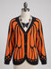 Orange 50er Strick-Cardigan mit Schmetterling