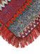70er Boho Strick-Poncho mit Chevronmuster und Fransen
