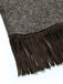 Braunes 70er Strickcape in Wolloptik mit Revers und Fransen