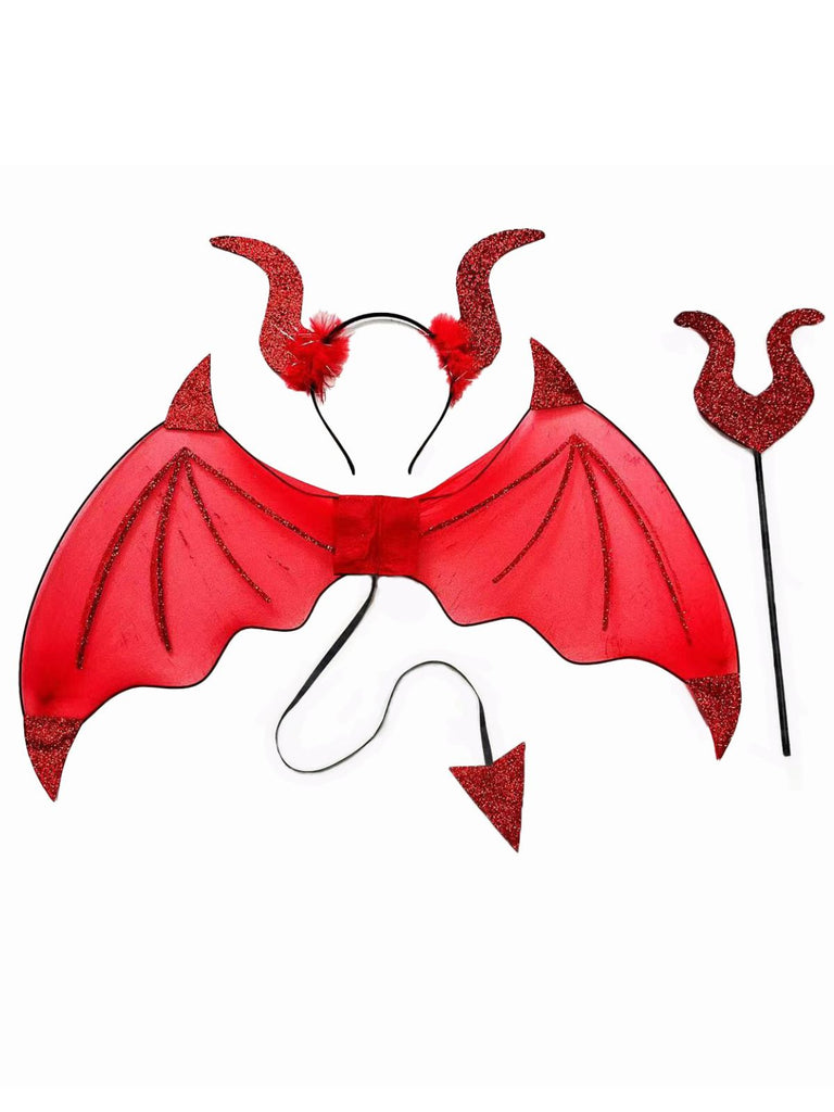 Halloween Dämonen-Cosplay-Accessoire-Set mit Fledermausflügeln