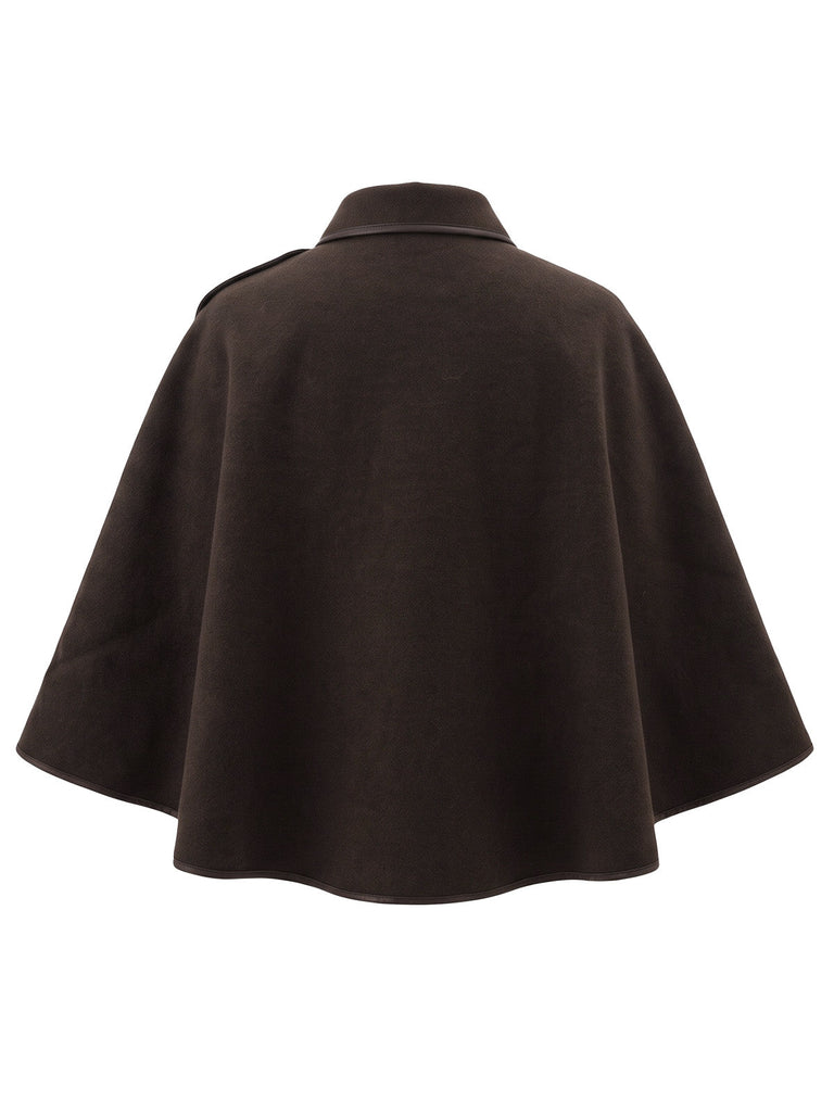70er Cape mit asymmetrischer Schulterknopfleiste