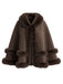 50er Wildleder-Cape mit Kunstpelzbesatz