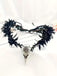 Schwarzer viktorianischer Gothic-Kopfschmuck mit Rose und Totenkopf