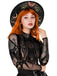 Schwarzer Halloween Gothic Hut mit Print