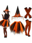 Halloween Accessoire-Set mit Hexenhut, Tutu und Streifenstrümpfen