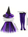 Halloween Accessoire-Set mit Hexenhut, Tutu und Streifenstrümpfen