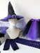 Halloween Accessoire-Set mit Hexenhut, Tutu und Streifenstrümpfen