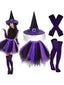 Lila Halloween-Accessoire-Set mit Hexenhut, Tutu und Streifenstrümpfen