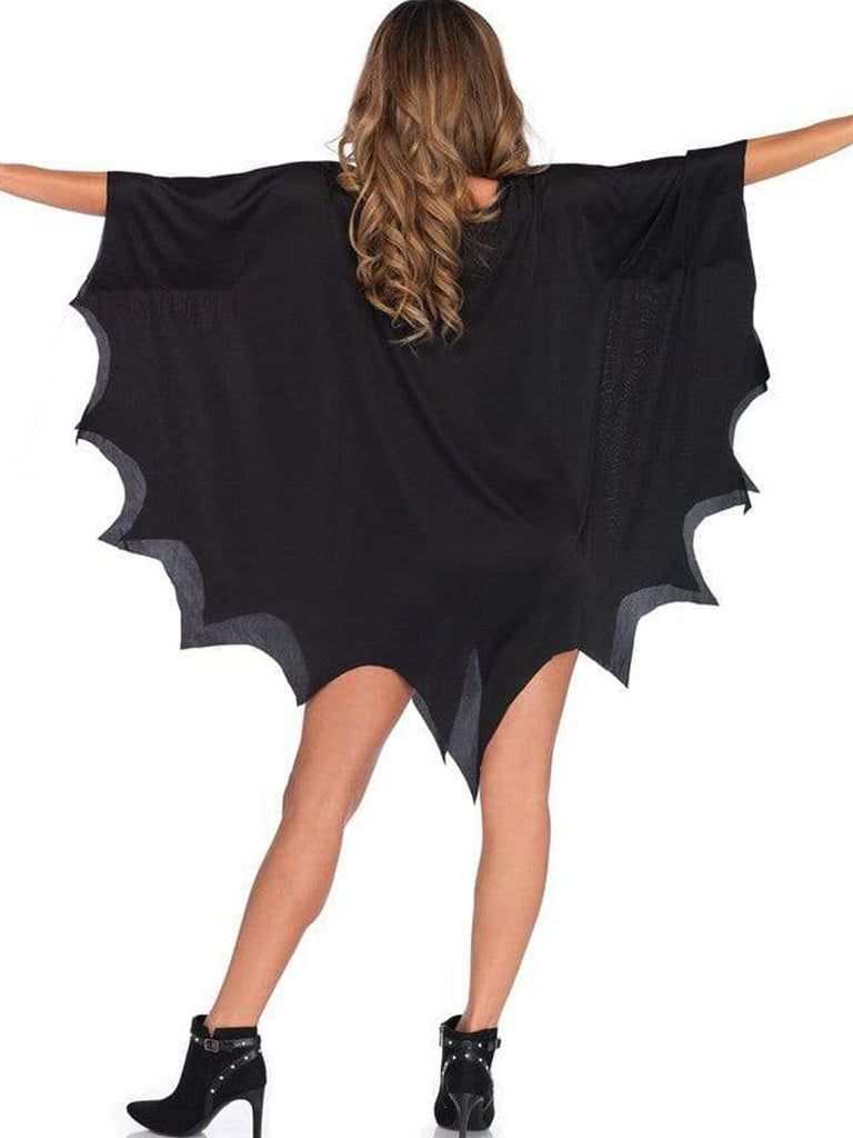 70er Gothic Halloween Poncho mit Spinnennetz