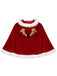 Rotes 50er Weihnachts-Cape mit Rentiergeweih und Kapuze