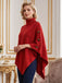 50er Strickponcho mit Rollkragen
