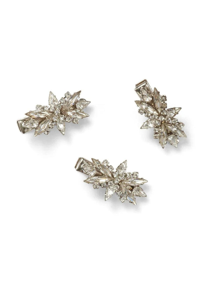 Silberne Haarspange mit Strass und Sternenstrahlen