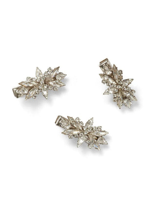 Silberne Haarspange mit Strass und Sternenstrahlen