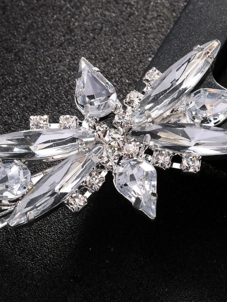 Silberne Haarspange mit Strass und Sternenstrahlen