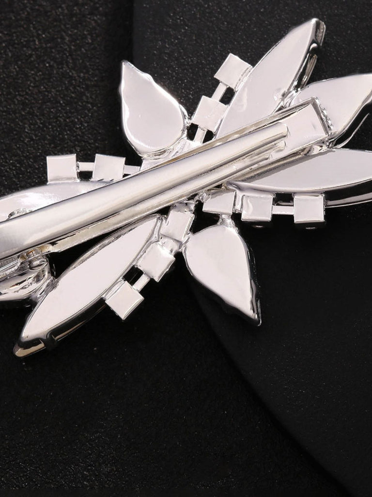 Silberne Haarspange mit Strass und Sternenstrahlen