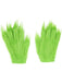 Grüne flauschige Weihnachtsmonster-Handschuhe oder Beinstulpen mit Herzpatch