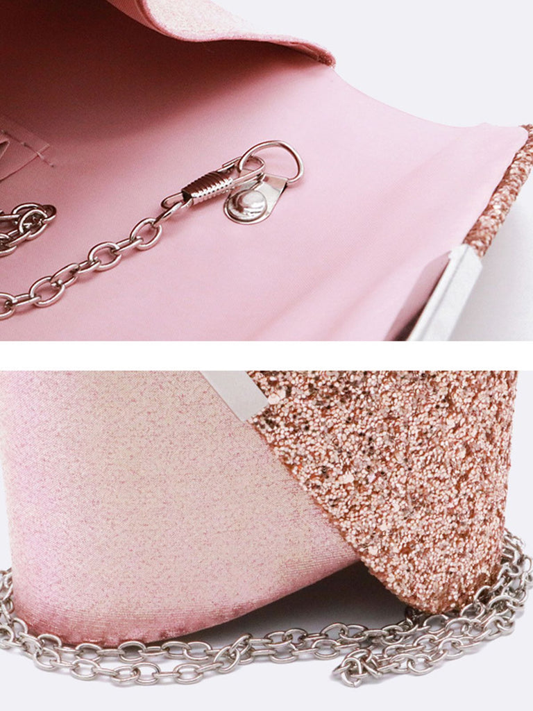 Retro Pailletten Leder Abendtasche