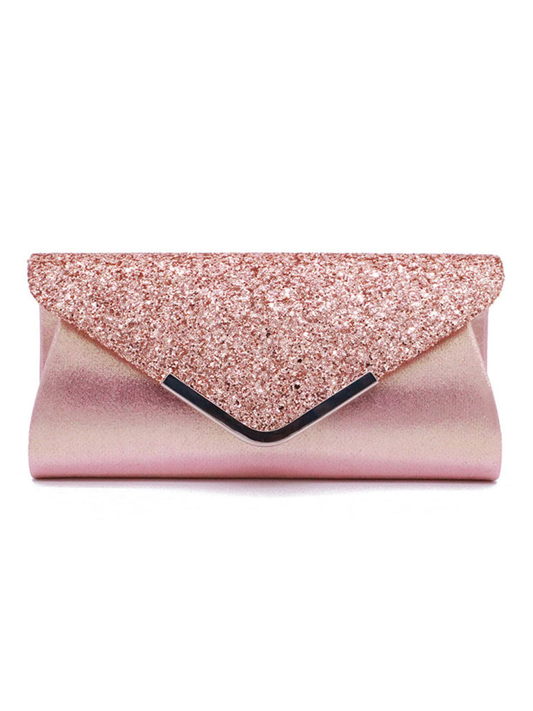 Retro Pailletten Leder Abendtasche