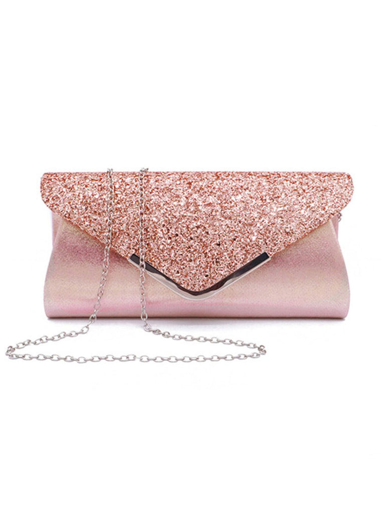 Retro Pailletten Leder Abendtasche