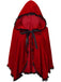 Roter 50er Halloween-Samtumhang im Rotkäppchen-Stil mit Spitzenbesatz