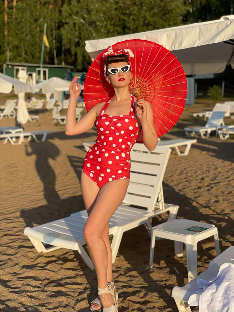 VINTAGE DOT NECKHOLDER EINTEILIGER BEDEANZUG