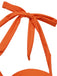 Orange 1940s Halter Blumen Gerafft Bikini Set