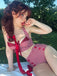 Rotes 50er Neckholder-Bikini-Set mit Vichy-Karo und Schleife