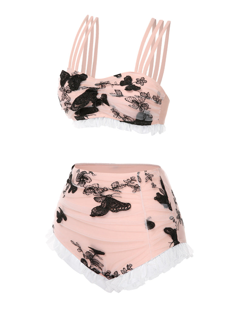 SPITZEN-ERDBEER-CAMI-TANKINI-SET