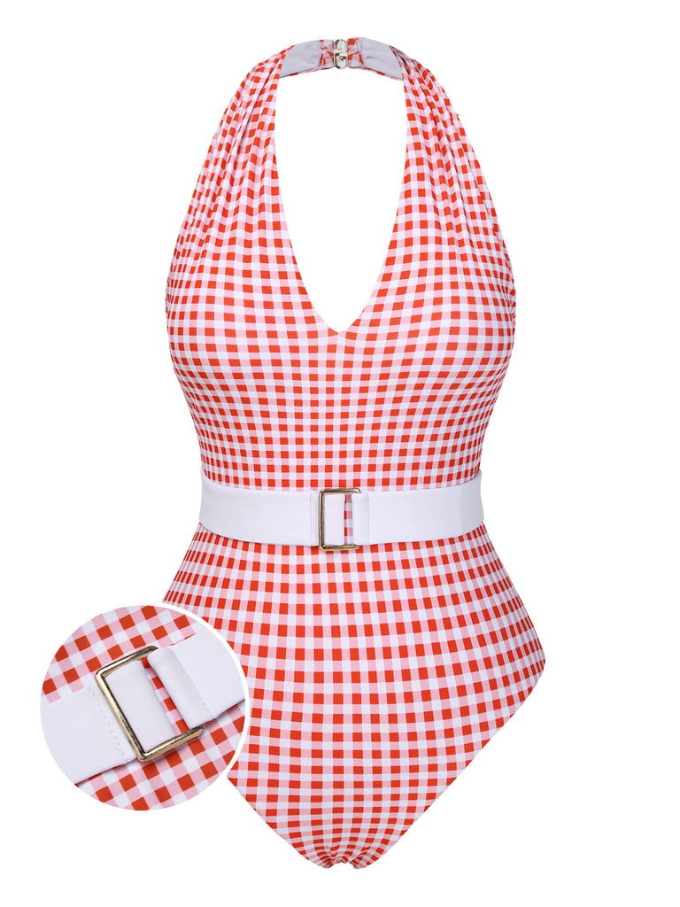 GRÜNER JAGUAR VINTAGE HALFTER EINTEILIGER BADEANZUG