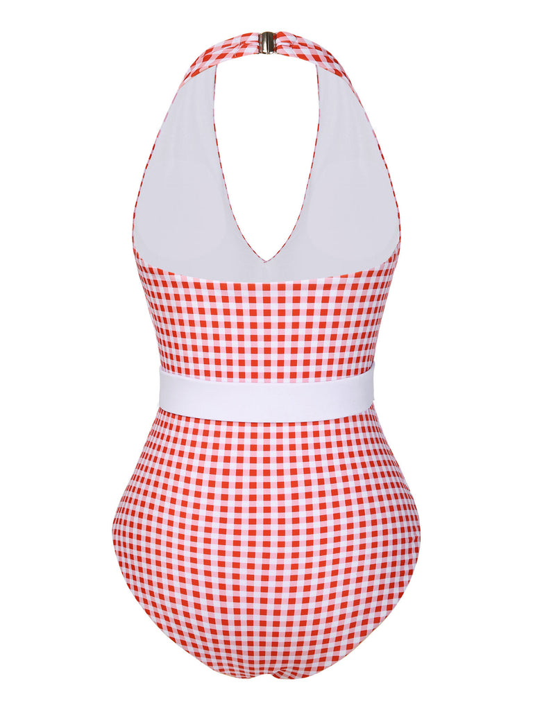 GRÜNER JAGUAR VINTAGE HALFTER EINTEILIGER BADEANZUG